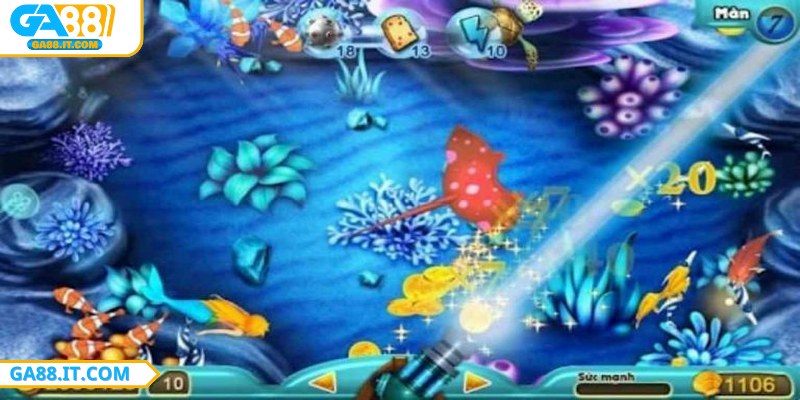 Súng laser là vũ khí hiệu quả trong game bắn cá Ga88